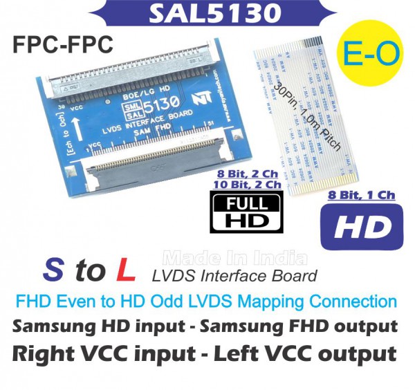 SAL5151 LVDS Interface Board, SAMSUNG FHD To LG FHD LVDS Converter